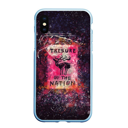 Чехол iPhone XS Max матовый Tresure of the nation(pink) / 3D-Голубой – фото 1