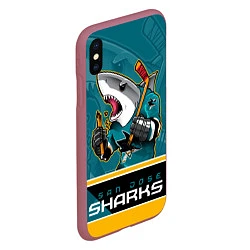 Чехол iPhone XS Max матовый San Jose Sharks, цвет: 3D-малиновый — фото 2