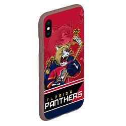 Чехол iPhone XS Max матовый Florida Panthers, цвет: 3D-коричневый — фото 2