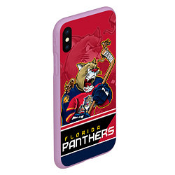 Чехол iPhone XS Max матовый Florida Panthers, цвет: 3D-сиреневый — фото 2