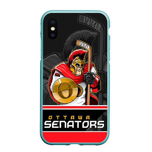 Чехол iPhone XS Max матовый Ottawa Senators / 3D-Мятный – фото 1