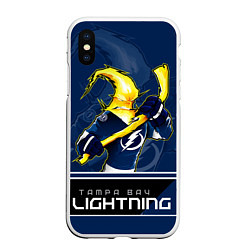 Чехол iPhone XS Max матовый Bay Lightning, цвет: 3D-белый