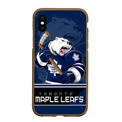 Чехол iPhone XS Max матовый Toronto Maple Leafs, цвет: 3D-коричневый
