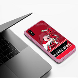 Чехол iPhone XS Max матовый Carolina Hurricanes, цвет: 3D-розовый — фото 2