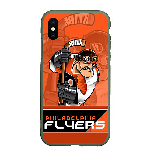 Чехол iPhone XS Max матовый Philadelphia Flyers / 3D-Темно-зеленый – фото 1