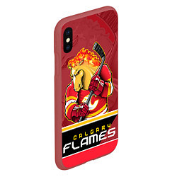 Чехол iPhone XS Max матовый Calgary Flames, цвет: 3D-красный — фото 2