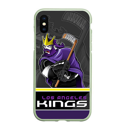 Чехол iPhone XS Max матовый Los Angeles Kings / 3D-Салатовый – фото 1