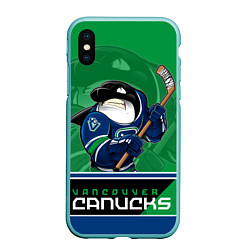 Чехол iPhone XS Max матовый Vancouver Canucks, цвет: 3D-мятный