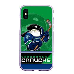 Чехол iPhone XS Max матовый Vancouver Canucks, цвет: 3D-светло-сиреневый