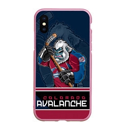 Чехол iPhone XS Max матовый Colorado Avalanche, цвет: 3D-розовый