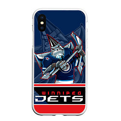 Чехол iPhone XS Max матовый Winnipeg Jets, цвет: 3D-белый