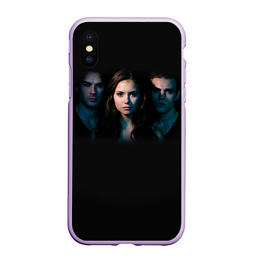 Чехол iPhone XS Max матовый Vampire Trio / 3D-Сиреневый – фото 1