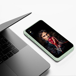 Чехол iPhone XS Max матовый Damon Salvatore V3, цвет: 3D-салатовый — фото 2