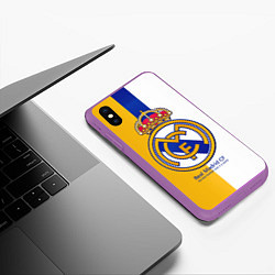 Чехол iPhone XS Max матовый Real Madrid CF, цвет: 3D-фиолетовый — фото 2