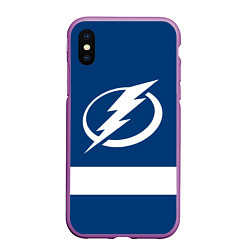 Чехол iPhone XS Max матовый Tampa Bay Lightning, цвет: 3D-фиолетовый