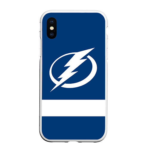 Чехол iPhone XS Max матовый Tampa Bay Lightning / 3D-Белый – фото 1