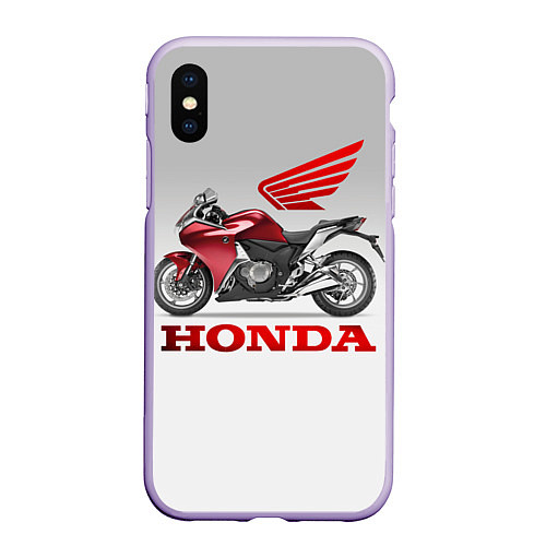 Чехол iPhone XS Max матовый Honda 2 / 3D-Светло-сиреневый – фото 1