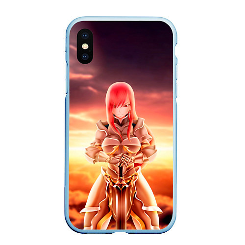 Чехол iPhone XS Max матовый Fairy Tail / 3D-Голубой – фото 1