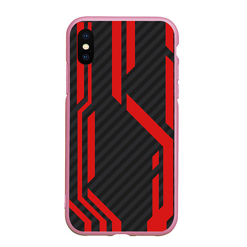 Чехол iPhone XS Max матовый CS:GO Redline / 3D-Розовый – фото 1