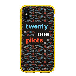 Чехол iPhone XS Max матовый Twenty One Pilots, цвет: 3D-желтый