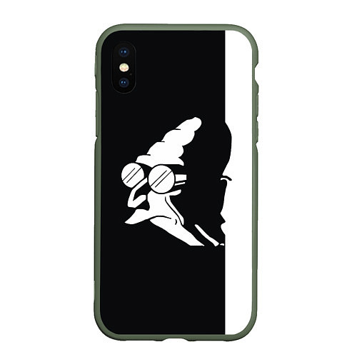 Чехол iPhone XS Max матовый Grandfather: Black & White / 3D-Темно-зеленый – фото 1