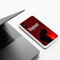 Чехол iPhone XS Max матовый Slipknot Shadows, цвет: 3D-белый — фото 2