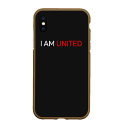 Чехол iPhone XS Max матовый Manchester United team, цвет: 3D-коричневый