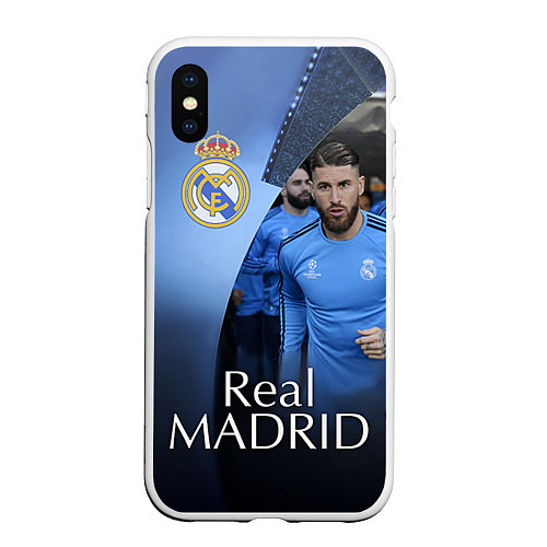 Чехол iPhone XS Max матовый Real Madrid / 3D-Белый – фото 1