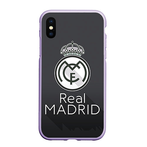 Чехол iPhone XS Max матовый Real Madrid / 3D-Светло-сиреневый – фото 1