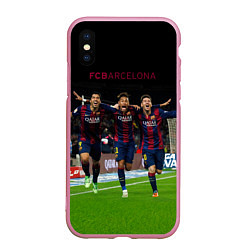 Чехол iPhone XS Max матовый Barcelona6, цвет: 3D-розовый