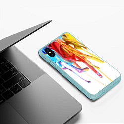 Чехол iPhone XS Max матовый Краска, цвет: 3D-мятный — фото 2