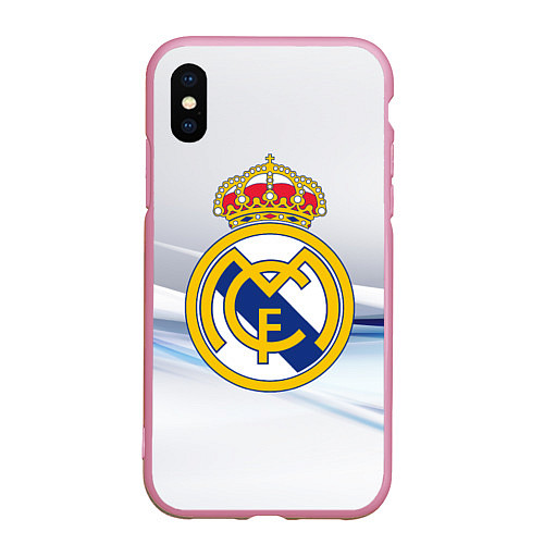 Чехол iPhone XS Max матовый Реал Мадрид / 3D-Розовый – фото 1