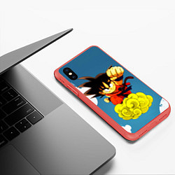 Чехол iPhone XS Max матовый Small Goku, цвет: 3D-красный — фото 2