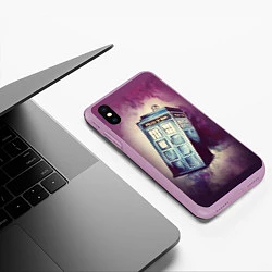 Чехол iPhone XS Max матовый Перемещение во времени, цвет: 3D-сиреневый — фото 2