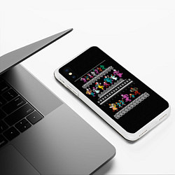 Чехол iPhone XS Max матовый Новогодний свитер Злодеи, цвет: 3D-белый — фото 2
