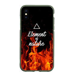 Чехол iPhone XS Max матовый Стихия огня