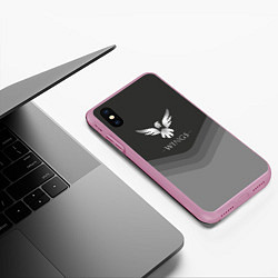 Чехол iPhone XS Max матовый Wings Uniform, цвет: 3D-розовый — фото 2