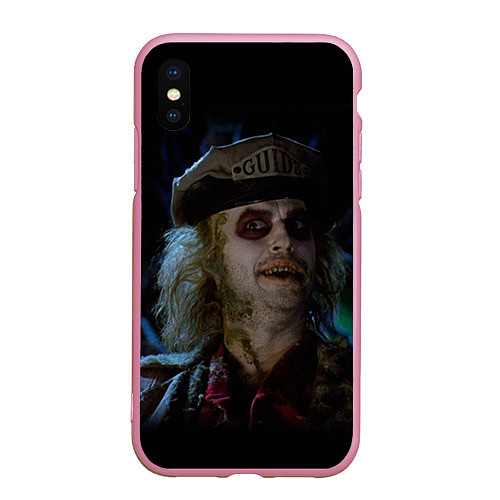 Чехол iPhone XS Max матовый Beetlejuice Guide / 3D-Розовый – фото 1