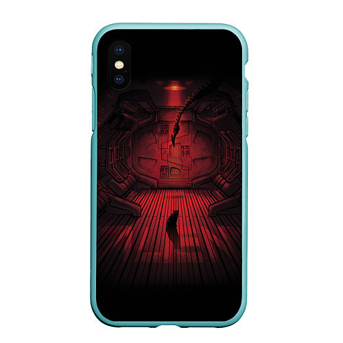 Чехол iPhone XS Max матовый Alien: Space Ship / 3D-Мятный – фото 1