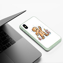 Чехол iPhone XS Max матовый Печенюшка, цвет: 3D-салатовый — фото 2