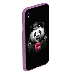 Чехол iPhone XS Max матовый Donut Panda, цвет: 3D-фиолетовый — фото 2