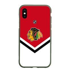 Чехол iPhone XS Max матовый NHL: Chicago Blackhawks