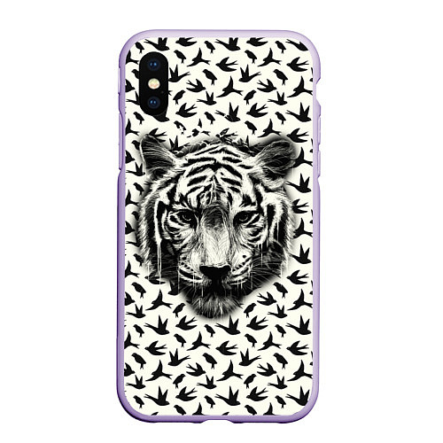 Чехол iPhone XS Max матовый Tiger Dreams / 3D-Светло-сиреневый – фото 1