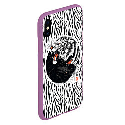 Чехол iPhone XS Max матовый Yin Yang Tigers, цвет: 3D-фиолетовый — фото 2