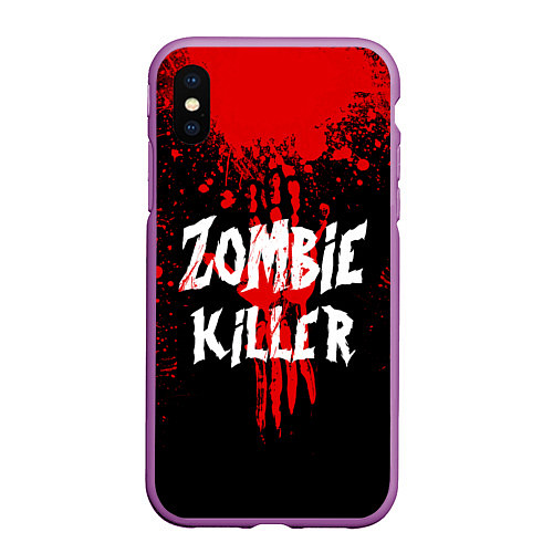 Чехол iPhone XS Max матовый Zombie Killer / 3D-Фиолетовый – фото 1