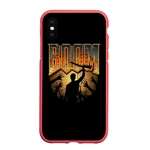 Чехол iPhone XS Max матовый Zombie Boom / 3D-Красный – фото 1