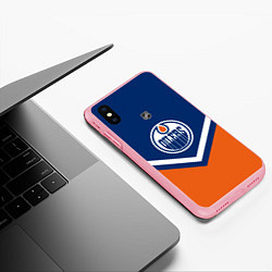 Чехол iPhone XS Max матовый NHL: Edmonton Oilers, цвет: 3D-баблгам — фото 2