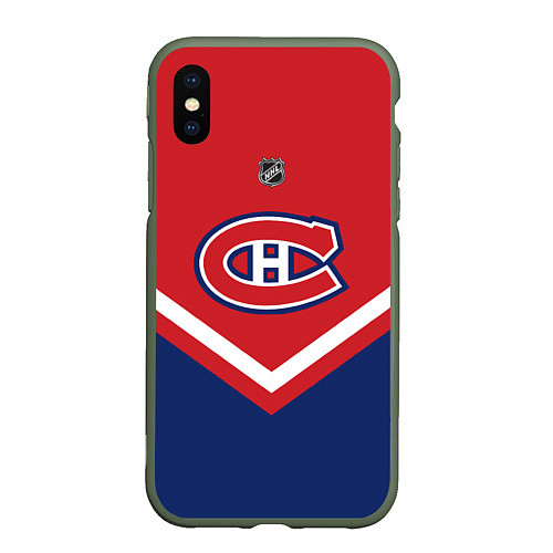 Чехол iPhone XS Max матовый NHL: Montreal Canadiens / 3D-Темно-зеленый – фото 1