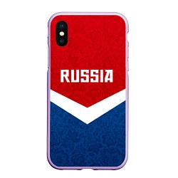 Чехол iPhone XS Max матовый Russia Team, цвет: 3D-сиреневый