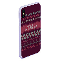 Чехол iPhone XS Max матовый Merry Christmas, цвет: 3D-светло-сиреневый — фото 2
